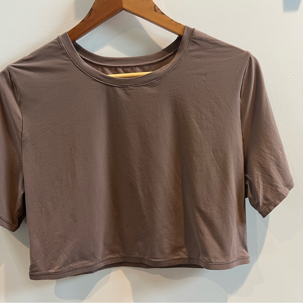SKIMS Brown Relaxed Crop Short Sleeve T-Shirt
